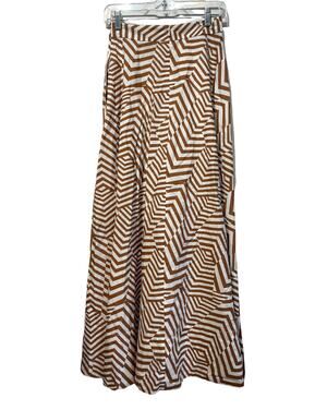 country road brown stripe long Modesty Maxi skirt Size S
